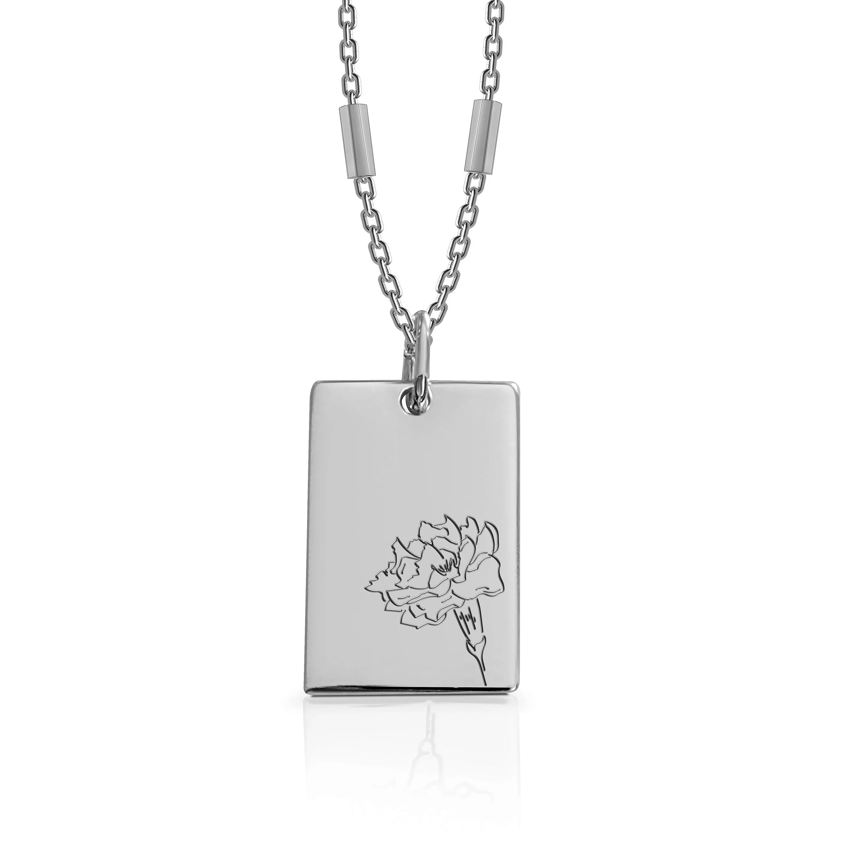 Birth Flower Necklace - Sterling Silver