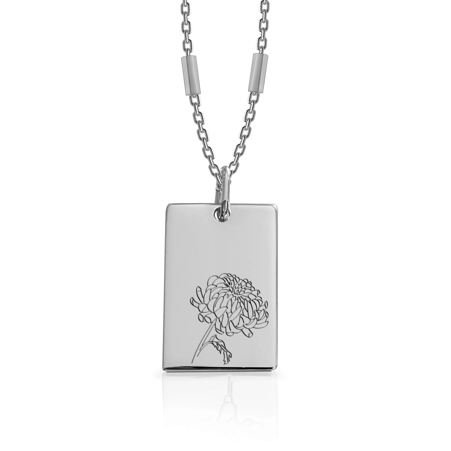 Birth Flower Necklace - Sterling Silver