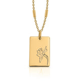 Birth Flower Necklace - 18k Gold