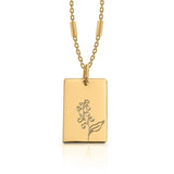 Birth Flower Necklace - 18k Gold