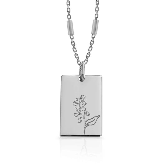 Birth Flower Necklace - Sterling Silver