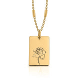 Birth Flower Necklace - 18k Gold
