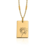 Birth Flower Necklace - 18k Gold