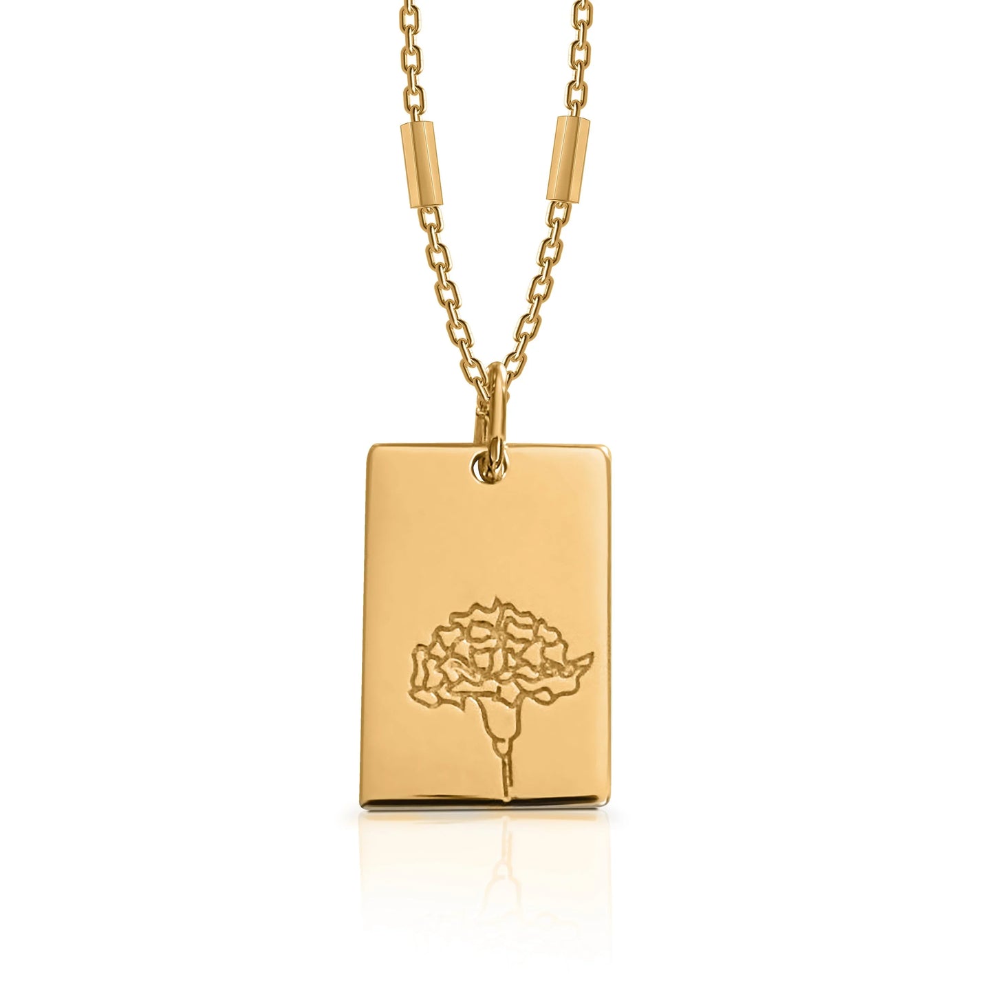 Birth Flower Necklace - 18k Gold