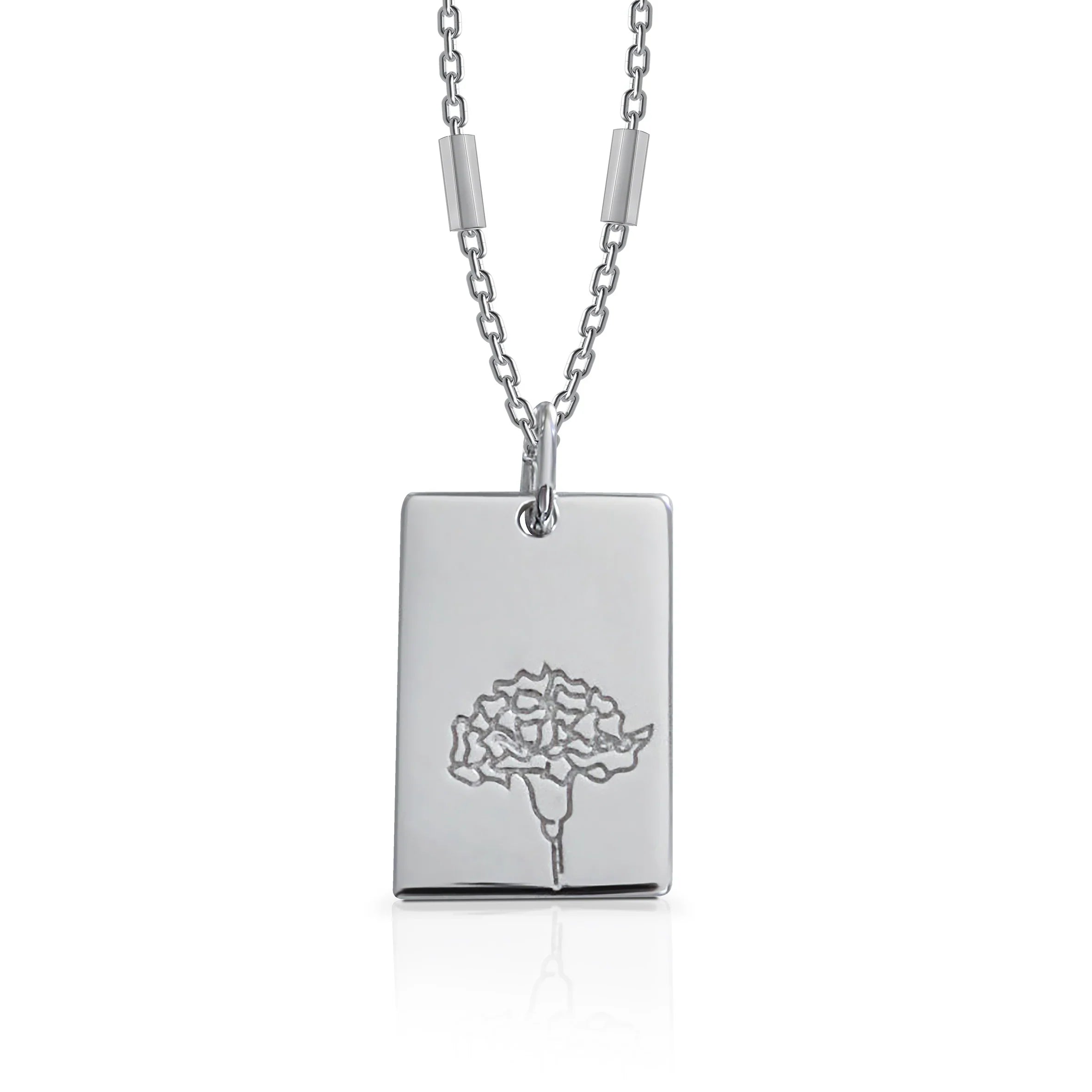 Birth Flower Necklace - Sterling Silver